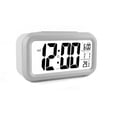 thumbnail image 2 of Despertador de mesa Pantalla digital Sensor de temperatura del dormitorio Termómetro Retroiluminación Calendario Relojes de repetición portátiles Hogar Blanco Vogacara EL006195-01B, 2 of 6