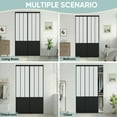 thumbnail image 6 of JUBEST 48"x80" Frosted Safety Glass Full Lite Powder Coated Black Steel Framed Sliding Closet Doors With Installation Hardware Kit, 6 of 8