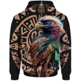 thumbnail image 3 of Sudadera con capucha informal de otoño para hombre, sudadera con capucha con estampado de águila fresca, sudadera con capucha holgada de moda, ropa Y2K, sudadera de moda, 3 of 5