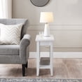 thumbnail image 4 of White Solid Wood Narrow End Table with Shelf, Small Space, 12 in. W, 4 of 7