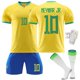 thumbnail image 1 of Surgei 2223 Brasil Camisetas de fútbol, Brasil Estadio de casa Número #10 Neymar Jr. Impreso Manga Corta Tops Calcetines Camisetas de fútbol de 4 piezas, Camisetas de fútbol de Brasil para Niño, 20, 1 of 4