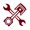 Burgundy, variant on 2 Pcs - No Background - Waterproof Car Decal Of Piston Wrench Mechanic Automotive Biker Tools Garage Car Wall Bumper Window Truck Laptop Outdoor Tumbler Phone (Black, 3.8'' x 3.8'') |m771BL