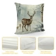thumbnail image 4 of Nawypu Aesthetic Pillow Covers White Snowy Winter Rustic Throw Pillow Covers Xmas Tree Reindeer Angel Rabbit Printed Decorative Farmhouse Pillowcase for Couch Sofa Seating Bench (A), 4 of 5