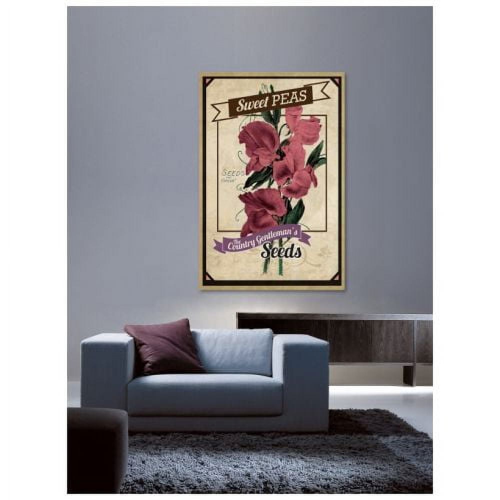 "Flower Packet Sweet Peas" Painting Print on Wrapped Canvas