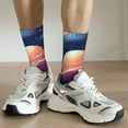 thumbnail image 6 of Disketp Planet Pastel Galaxy Unisex Crew Socks Lightweight Breathable Ventilation Ankle Socks, Mid-calf socks for Daily, 6 of 6