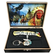 Founding Fathers Knife and Keychain Set with Display Case