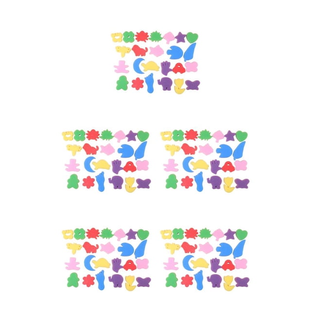 Tholdsy 1 Set Painting Sponges Various Shape Sponge Drawing Set Art Craft Accessory Patterns Kids' Gifts for School Kindergarten Family Patrón aleatorio 5piezas