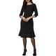 thumbnail image 2 of INSPIRE CHIC Vestido de Mujer con Cuello Barco, Manga Corta, Plisado, Elegante, Midi, 3XL, Negro, 2 of 5