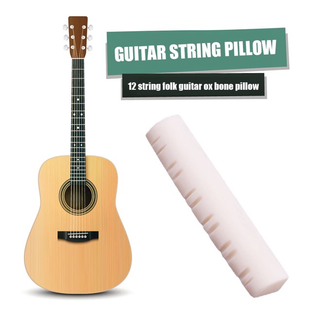 Tuerca de sillín de puente ranurado de hueso de ganado para guitarra acústica, accesorios de repuesto para instrumentos musicales portátiles de 12 cuerdas