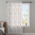 thumbnail image 4 of Red Blue Spring Floral Sheer Curtains 45 Inches Long, Flowers Leaves Pastoral Botanical Light Filering Curtains, Breathable Simi Curtain Privacy Drapes for Kitchen Bathroom Small Window Treatment, 4 of 9