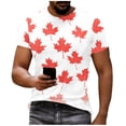 thumbnail image 2 of UVEASISHA Mens Canada T Shirt Canada's Independence Day Short Sleeve Graphic Tees Big and Tall Casual Maple Leaf Printed T-Shirts Lightweight Gym Workout Shirts Red M, 2 of 9