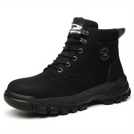 

SHENZHENXULIZX Comfortable Plus Size Men‘s High Top Steel Toe Safety Shoes with Solid Color Puncture Proof and Non Slip Lace Up Sole for Durable Work Protection.