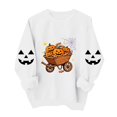 thumbnail image 4 of Women's Fall Clothes Sweatshirt Halloween Graphic Pullover Tops Crewneck Long Sleeve Casual Shirts Vintage Pumpkin Print Outerwear for Festival Party, 4 of 7