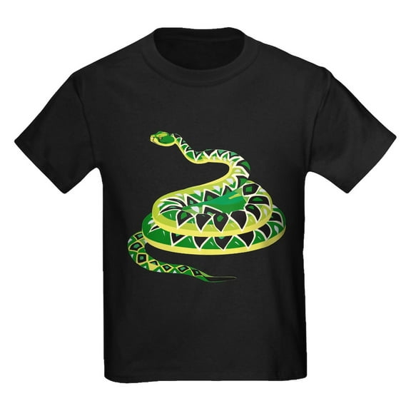 CafePress - Green Snake Kids Dark T Shirt - Dark T-Shirt Kids XS-XL