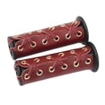 thumbnail image 1 of S SERENABLE 22mm 7/8" Leather Motorcycle Hand Grip Throttle Covers Wraps Red, 1 of 9