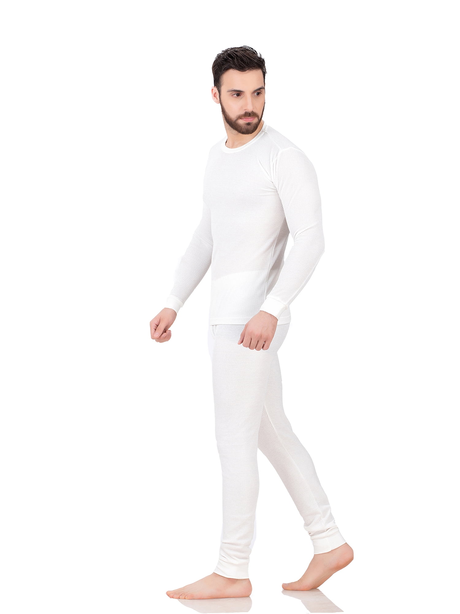 Mens 2 pc Thermal Underwear Set Long Johns Waffle Knit Top Bottom S M L XL  2X 3X