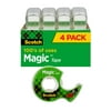 Scotch Magic Tape, Invisible, 4 Tape Rolls With Dispensers