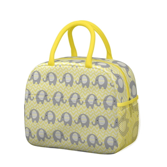 Reusable Elephant Lnsulated Lunch Bag for Women & Men-Leakproof Water-Resistant Cooler Tote,Large Capacity(10.6x8.7x6.3in)for Work,Office,Travel,Picnic,Beach.