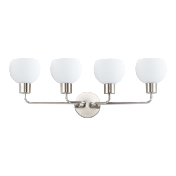 Coraline 4 - Light Satin Nickel / Silver Modern / Transitional Incandescent Glass And Steel Wall Sconce
