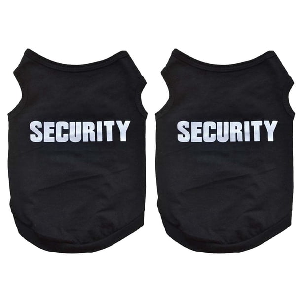 2X Ropa de Invierno para Mascotas Camiseta Chaleco de Gato Perro Perrito Abrigo Vestido Suéter Atuendo "Security", Negro M