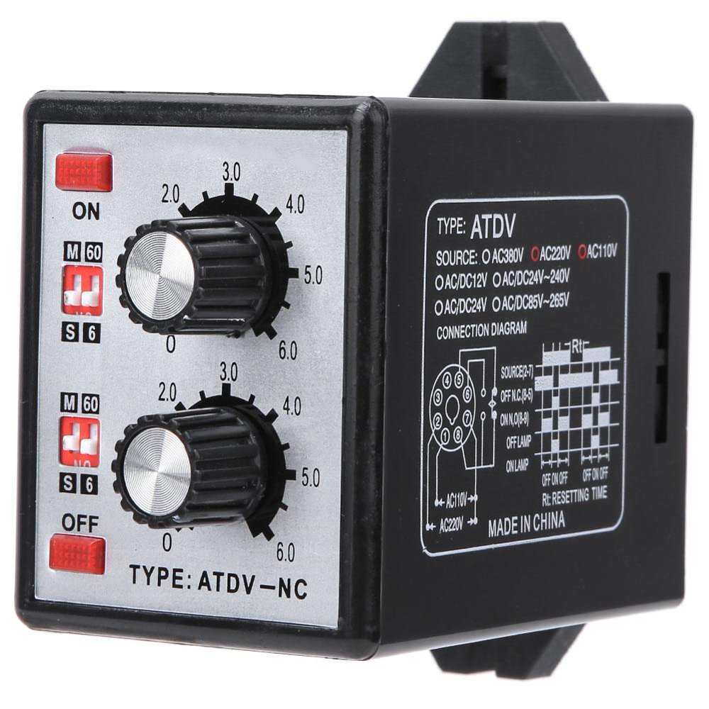 OTVIAP On Off Twin Timer Relay Knob Control Time Switch 6S60M AC 220V, On Off Timer Switch,Twin