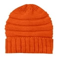 thumbnail image 3 of Riforla Women's Winter Knit Casual Thick Soft Fashion Warm Thick Hat Unisex Bomber Hats Orange, 3 of 3