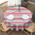 thumbnail image 3 of Red and Green Christmas Pattern Round Tablecloth 60"x60",Wrinkle Wipeable Table Cloth for Kitchen Dining Room Picnic Patio Party, 3 of 6