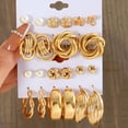 thumbnail image 6 of DESIGNICE 5Pairs Hypoallergenic Earrings for Women Metal Alloy Large Gold Hoop Earrings French Retro Women Jewelry Birthday Gifts for Women Style2, 6 of 6