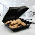 thumbnail image 4 of 9.01 in. x 9.4 in. x 3.1 in. Insulated Foam Hinged Lid Containers - Black (200/Carton), 4 of 4