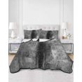 thumbnail image 3 of Gray Summer Quilt Set King Size,Soft Quilted Bedding Set with 2 Pillow Shams,Retro Oil Painting Modern Abstract Art Aesthetics Lightweight All Season Bedspread Coverlet for Bedroom 96"x106", 3 of 6