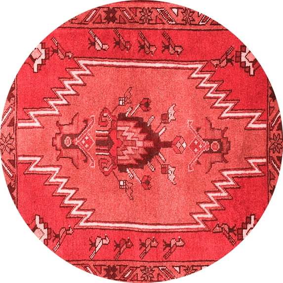 Ahgly Company Indoor Round Persian Red Traditional Area Rugs, 7' Round