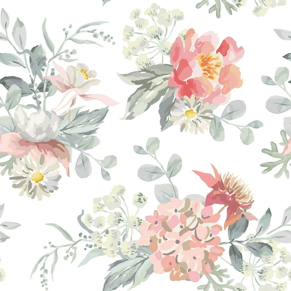 MuralsPrint Boehar Floral Removable Wallpaper - 10'ft H x 24''inch W