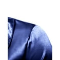 thumbnail image 4 of xiaxaixu Men Satin Ruffle Shirts, Long Sleeve Stand Collar Solid Color Slim Fit Dress Shirt, 4 of 9