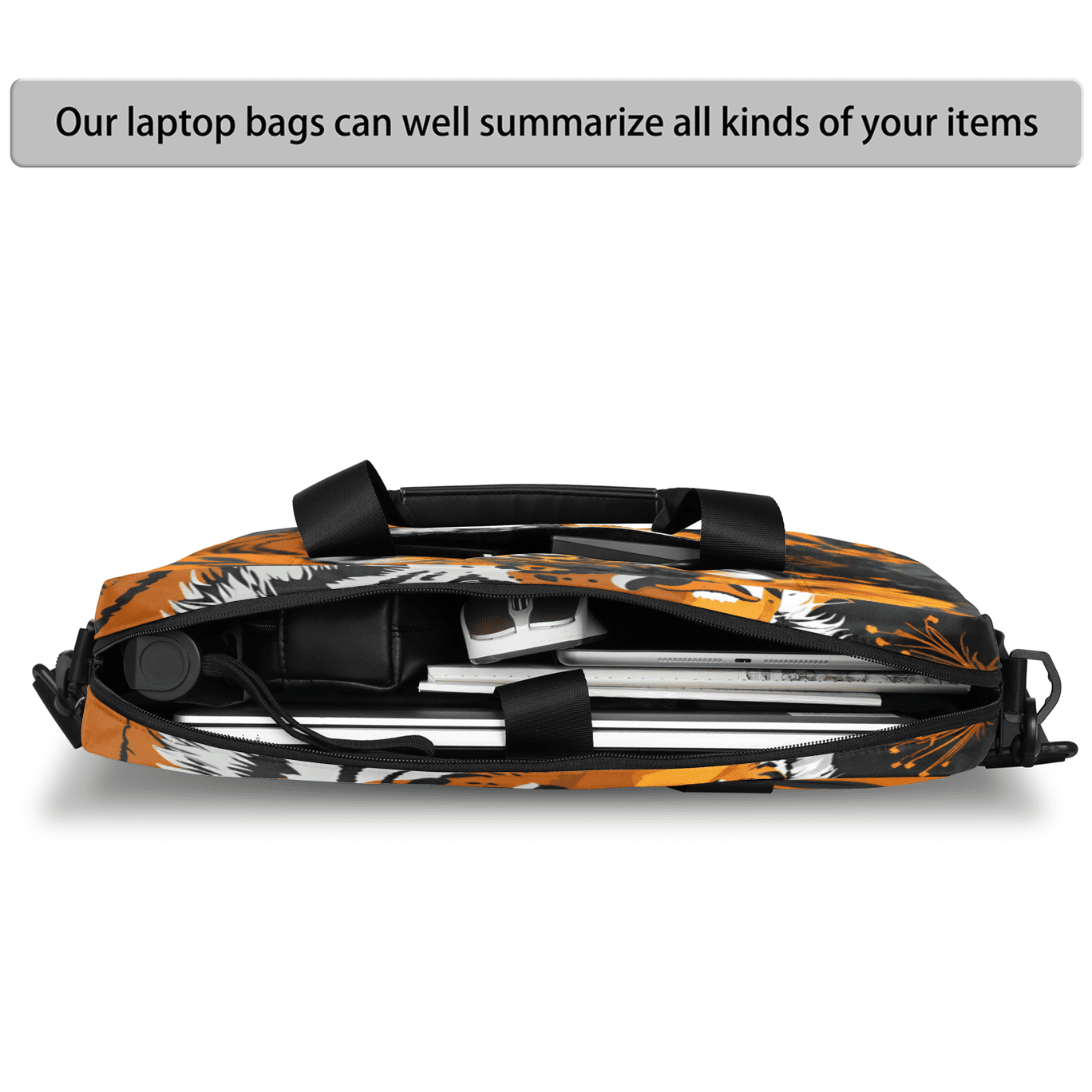 Herdesigns Tiger Laptop Bag for Women Men, Computer Case Briefcase Messenger Bags, 15-15.6 inch Laptop Sleeve Shoulder Bag