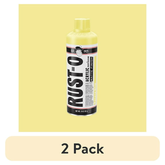 (2 pack) Banana Whip, Rust-Oleum Rust-O Acrylic Matte Spray Paint-392208, 11 oz