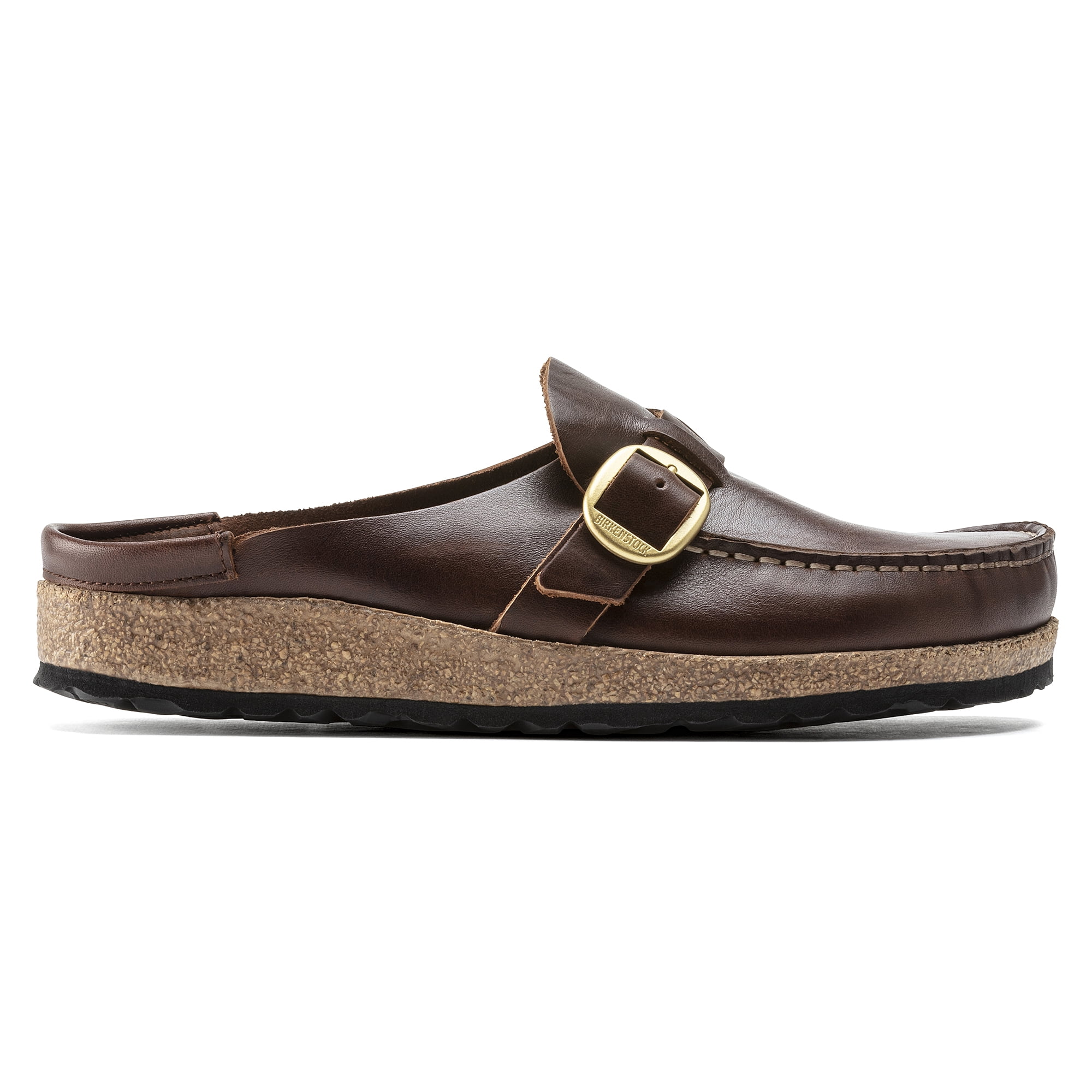 BIRKENSTOCK BUCKLEY NATURAL LEATHER Clogs Vintage Wood Roast - Walmart.com
