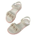 thumbnail image 4 of Kureaily Breathable Girls Sandals For Toddler Kids Lightweight Comfortable Casual Outdoor Play Shoes For Ages 1 10 Years/ Size 8,1.5-2 Years(Beige), 4 of 5