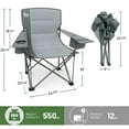 thumbnail image 6 of Timber Ridge Oversized Folding Camping Chair for Adults, Support 550 LBS Heavy Duty Chairs with Cup Holder Side Pocket for Camping, Lawn, Picnic, 2 Pack(Grey), 6 of 6