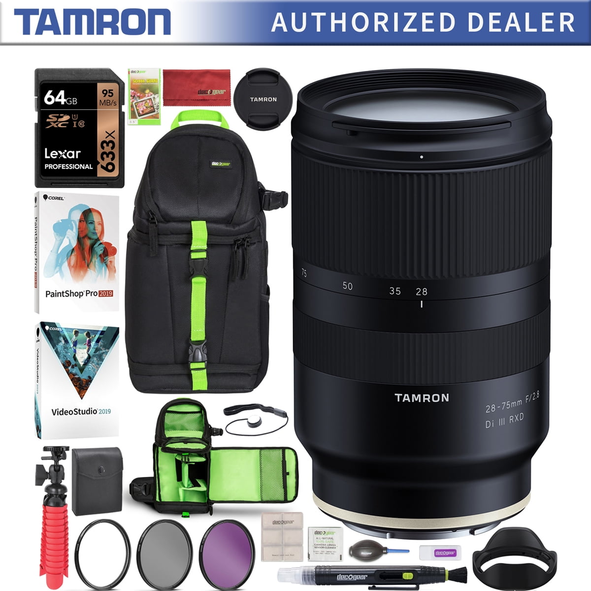 Tamron 28 75mm F 2 8 Di Iii Rxd Full Frame E Mount Lens A036 For Sony Mirrorless With Deco Gear Pro Photography Sling Backpack Case Bundle 67mm Filter Kit 64gb Card Software Tamron 28 75mm F 2 8 Di Iii Rxd Full Frame E Mount Lens A036 For Sony Mirrorless With Deco Gear Pro Photography Sling Backpack Case Bundle 67mm Filter Kit 64gb Card Software