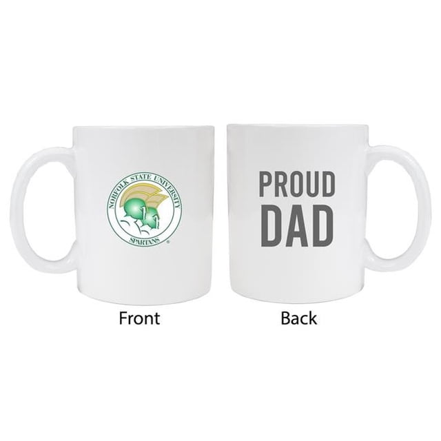 R & R Imports MUG2-C-NFS20 DAD Norfolk State University Proud Dad White Ceramic Coffee Mug - Pack of 2