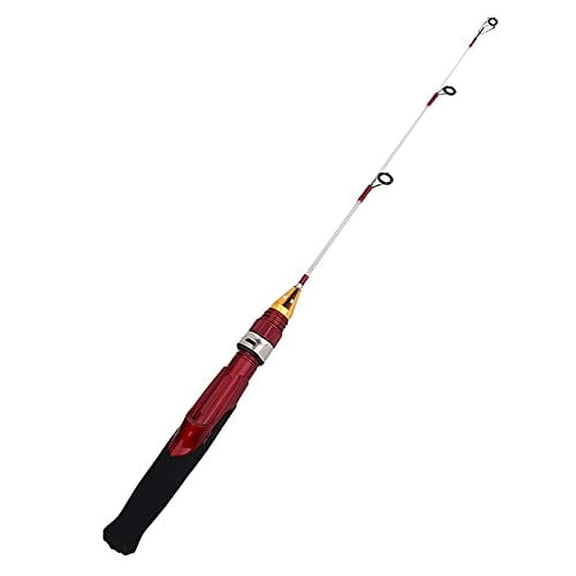 Ice Fishing Rod, 50cm Portable Fiber Glass Fishing Rod Mini 2 Sections Winter Ice Solid Shrimp Rod Pole Rods