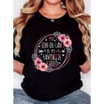 thumbnail image 1 of Women'S T-Shirt, Orientation Easter "Pink Circle Flower Favorite" Print, Retro Minimalist Fashion, Round Neck, Casual Comfort, Sports Short-Sleeved T-Shirt, 1 of 7