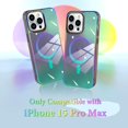 thumbnail image 2 of Laser Case Designed for iPhone 15 Pro Max Case Compatible with Magsafe Fluorescent Iridescent Case for Women Men Soft TPU Bumper Hard Back Shockproof Protective Cover-Clear/Black, 2 of 6