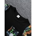 thumbnail image 5 of Kucnuzki 18 Months Infant Boy Summer Outfits Shorts Sets 24 Months Short Sleeve Cool Graffiti Prints Patchwork T-Shirt Tops WalkShorts 2PCS Set Black, 5 of 7