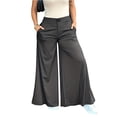 thumbnail image 2 of Women's High Waisted Wide Leg Pants Side Slit Flowy Palazzo Trousers Casual Yoga Yoga Pants, 2 of 6