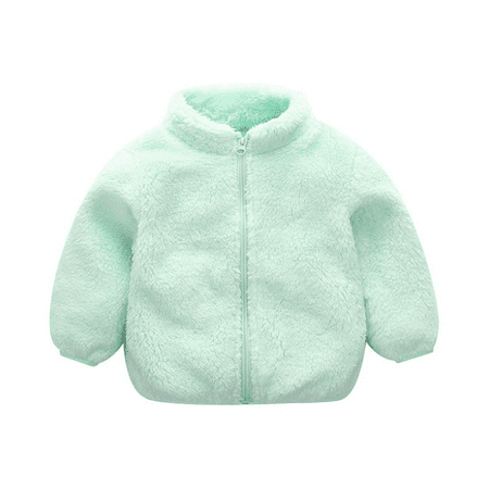 

Douhoow Toddler Girl Plush Coat Kid Solid Color Zipper Snowsuit Keep Warm Jacket