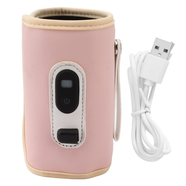 Chauffe-biberon USB à affichage numérique, 5 vitesses, portable, pour lait, lait maternel, eau, rose