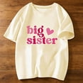 thumbnail image 2 of SGMVNU Girls Tops for Sumer Short Sleeves Round Neck Loose Fit Casual Big Sis Letter Graphic Tee Girls Fashion, Size 13-14 Years, Light Yellow-b, 2 of 4