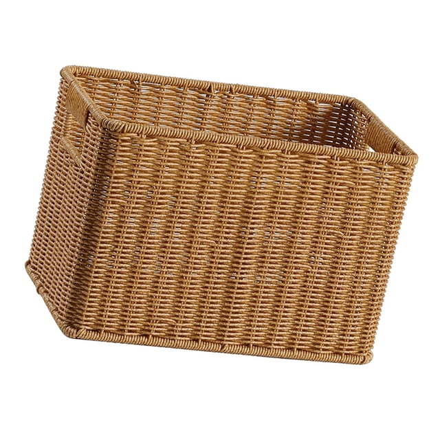 Cesta de almacenamiento tejida, organizador de almacenamiento, simple, multifuncional, resistente, decorativa, para armario de cocina y sala de estar.