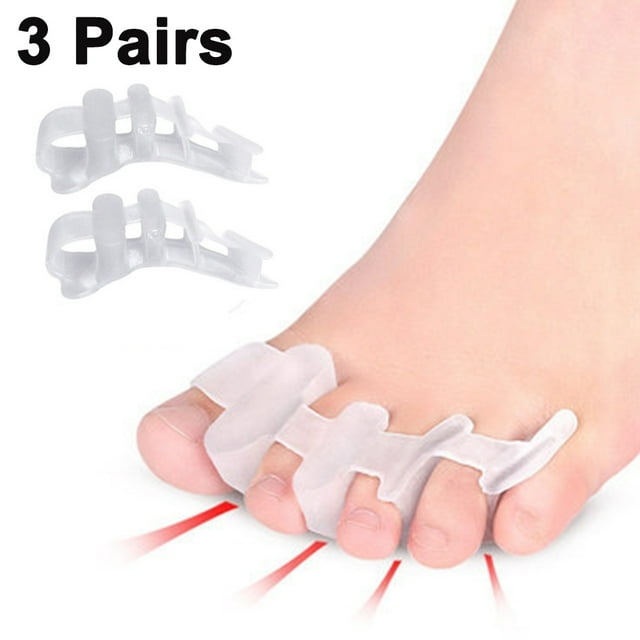 Toe Separators, Toe Spacers ,Realign Toes and Relieve Tightness in Your Feet, Toe Spacers for Overlapping Toes, Bunion Support, Correct Toes and Provide Soft Stretching, Universal Size, 3 Pairs Set